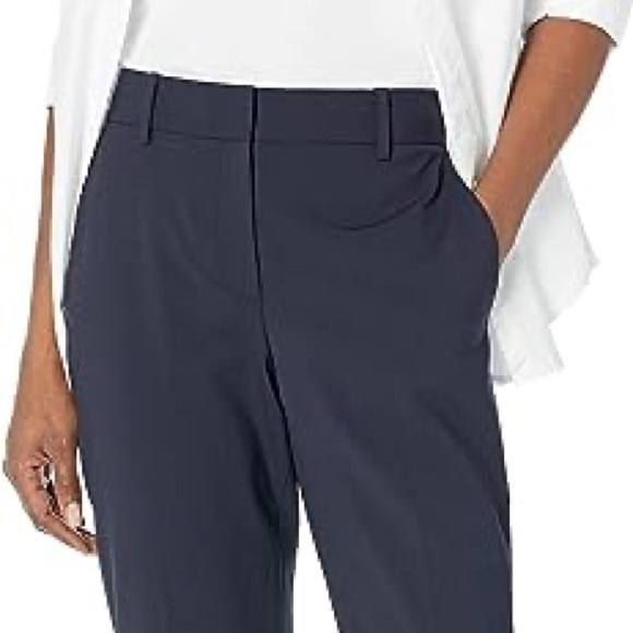 Theory Navy Wool Treeca Slim Fit Trousers size 10 - Picture 8 of 16